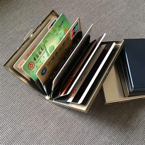 box card holders stainless steel|protective metal credit card holder.